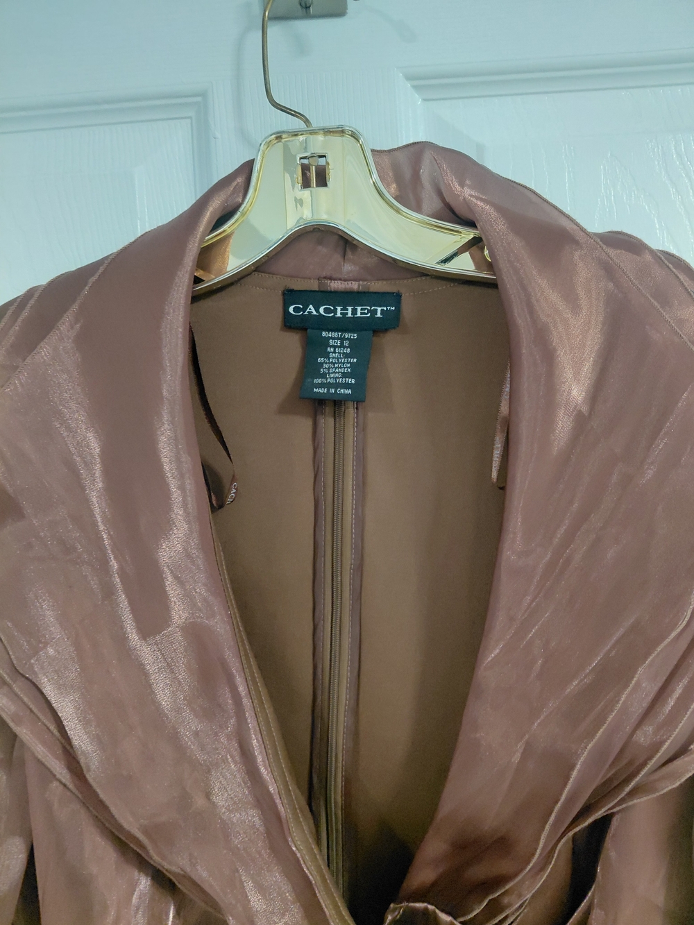 Cachet Women's Shimmery Rose Wrap Jacket